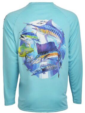 Bimini Bay Hook M' Long Sleeve Performance Tee UPF Fishing Shirt